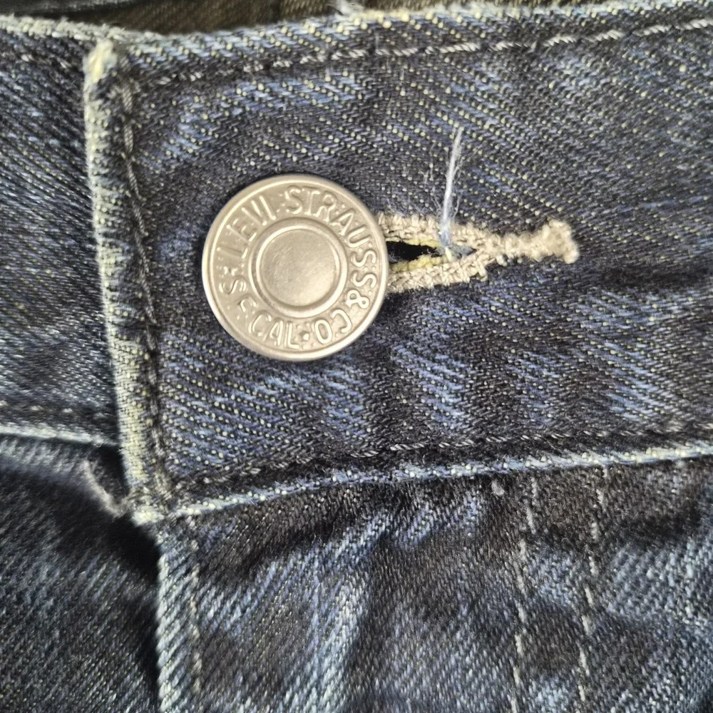 Levis 505 Regular Fit Jeans Mens 36x30 Blue Denim Dark Wash Straight Leg Cotton